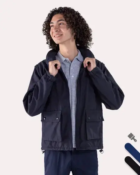 Chamarra con mangas desmontables para hombre